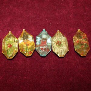 Vintage Jewelbrite Diorama Ornaments - set of 5